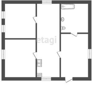 Дом 52м², 1-этажный, участок 6 сот.  