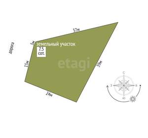Дом 65м², 1-этажный, участок 8 сот.  