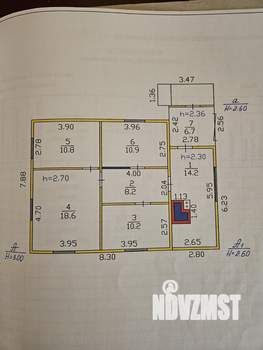 Дом 80м², 2-этажный, участок 7 сот.  