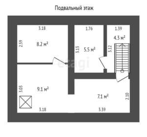 Дом 264м², 3-этажный, участок 10 сот.  