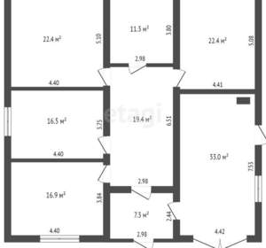 Дом 130м², 1-этажный, участок 8 сот.  