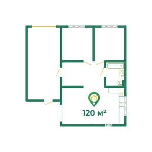 Дом 120м², 1-этажный, участок 6 сот.  