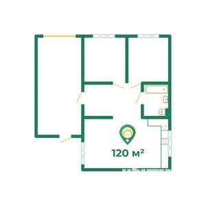 Дом 120м², 1-этажный, участок 6 сот.  