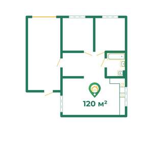 Дом 120м², 1-этажный, участок 6 сот.  