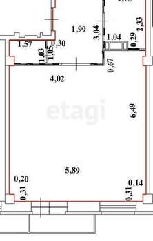 Студия квартира, вторичка, 47м2, 6/16 этаж