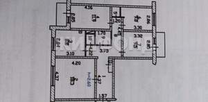 4-к квартира, вторичка, 78м2, 6/9 этаж