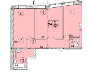 3-к квартира, вторичка, 71м2, 5/12 этаж