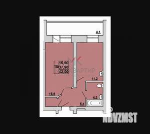 1-к квартира, вторичка, 42м2, 3/7 этаж