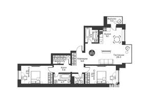 3-к квартира, строящийся дом, 97м2, 2/9 этаж