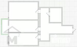 2-к квартира, вторичка, 54м2, 3/5 этаж