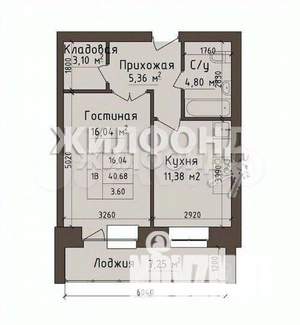 1-к квартира, вторичка, 45м2, 3/5 этаж