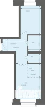 2-к квартира, строящийся дом, 40м2, 1/4 этаж