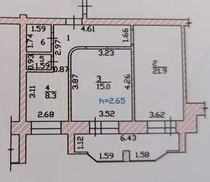 2-к квартира, вторичка, 58м2, 2/5 этаж