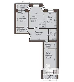 3-к квартира, вторичка, 89м2, 2/5 этаж
