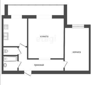 2-к квартира, вторичка, 46м2, 8/9 этаж