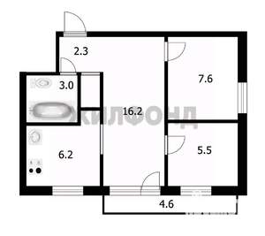 3-к квартира, вторичка, 42м2, 3/5 этаж