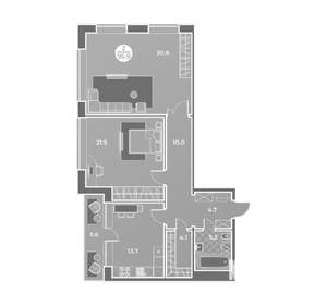 3-к квартира, строящийся дом, 96м2, 9/9 этаж