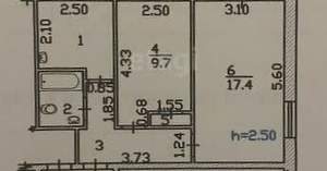 2-к квартира, вторичка, 43м2, 2/5 этаж