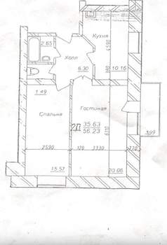 2-к квартира, вторичка, 57м2, 8/8 этаж