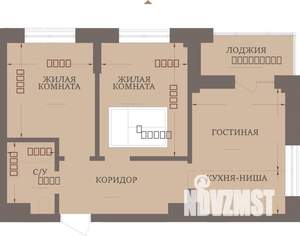 3-к квартира, строящийся дом, 54м2, 3/13 этаж