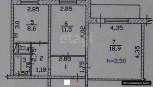2-к квартира, вторичка, 51м2, 4/5 этаж