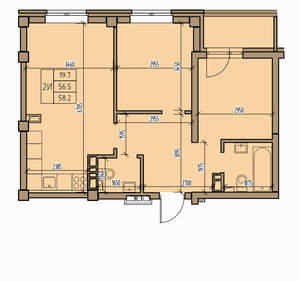 2-к квартира, вторичка, 58м2, 5/16 этаж