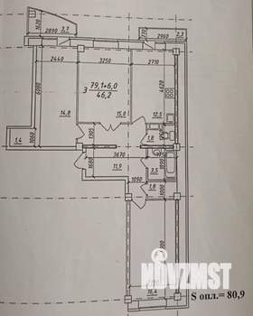 3-к квартира, вторичка, 80м2, 4/12 этаж