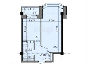 1-к квартира, вторичка, 40м2, 2/9 этаж