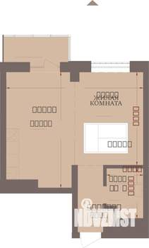 1-к квартира, строящийся дом, 40м2, 12/13 этаж