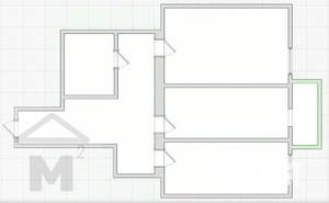 2-к квартира, вторичка, 53м2, 4/5 этаж