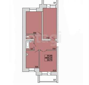 3-к квартира, вторичка, 70м2, 12/13 этаж