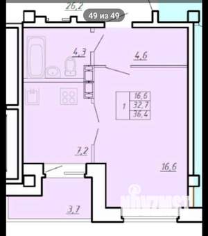 2-к квартира, вторичка, 37м2, 6/8 этаж