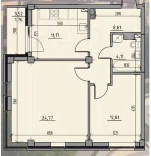 2-к квартира, вторичка, 61м2, 8/14 этаж