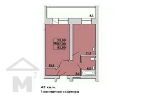 1-к квартира, вторичка, 41м2, 3/7 этаж