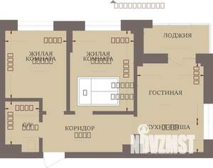 3-к квартира, строящийся дом, 54м2, 2/13 этаж
