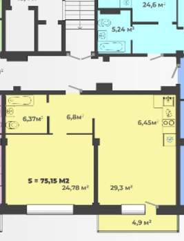 3-к квартира, вторичка, 75м2, 3/13 этаж