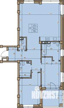 3-к квартира, строящийся дом, 98м2, 11/16 этаж