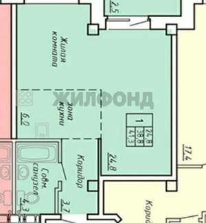 Студия квартира, сданный дом, 41м2, 8/9 этаж