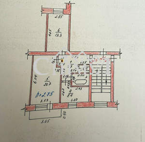 2-к квартира, вторичка, 54м2, 3/3 этаж