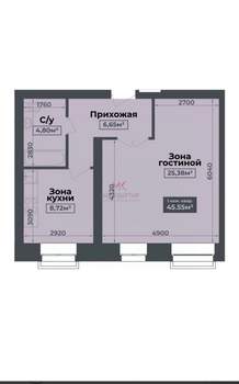 1-к квартира, вторичка, 46м2, 2/4 этаж