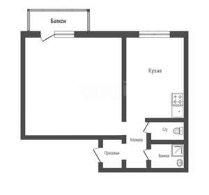1-к квартира, вторичка, 35м2, 5/9 этаж