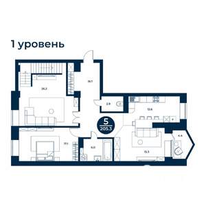 5-к квартира, строящийся дом, 205м2, 8/9 этаж