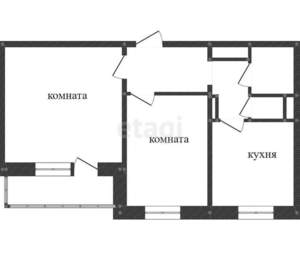 2-к квартира, вторичка, 51м2, 9/9 этаж