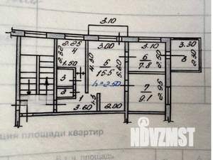 3-к квартира, вторичка, 55м2, 2/5 этаж