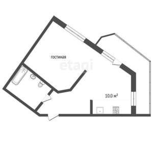 1-к квартира, вторичка, 38м2, 4/7 этаж