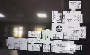 3-к квартира, вторичка, 97м2, 9/9 этаж