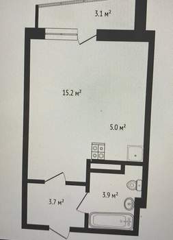 Студия квартира, вторичка, 28м2, 2/9 этаж