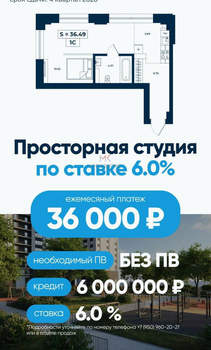 Студия квартира, вторичка, 38м2, 8/16 этаж
