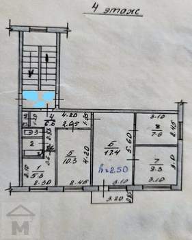 4-к квартира, вторичка, 59м2, 4/5 этаж