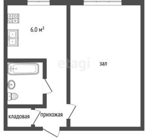 1-к квартира, вторичка, 30м2, 1/5 этаж